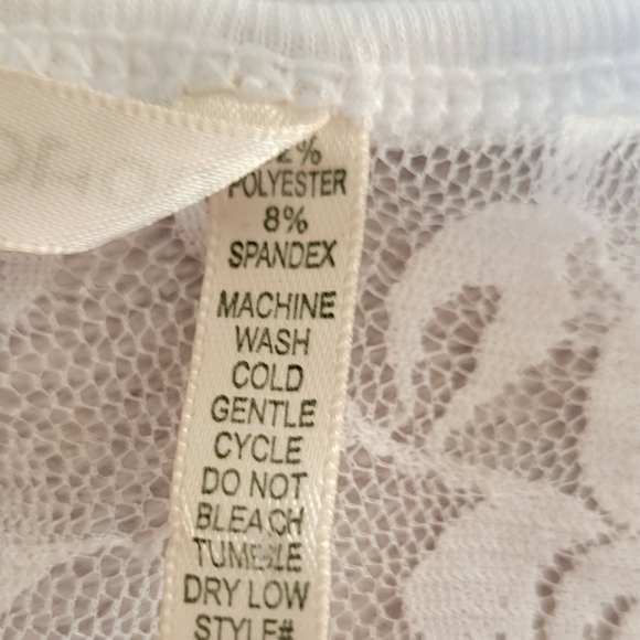 Vintage Y2K White Lace Crop Top Dolman Sleeve Large Fairy Grunge - Picture 6 of 10